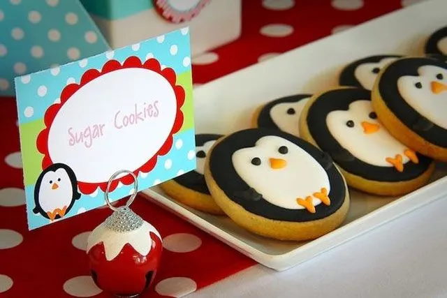 Fiesta de cumpleaños de pingüinos navideños - Inspiración e ideas ...