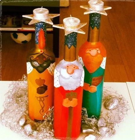 Botellas decoradas de navidad - Imagui