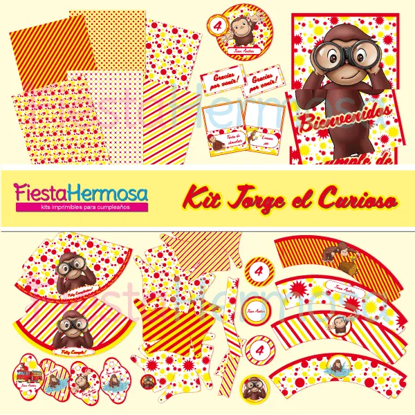 Fiesta Hermosa: Kit imprimible Jorge el Curioso