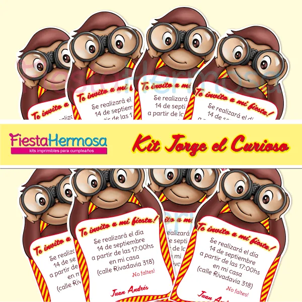 Fiesta Hermosa: Kit imprimible Jorge el Curioso