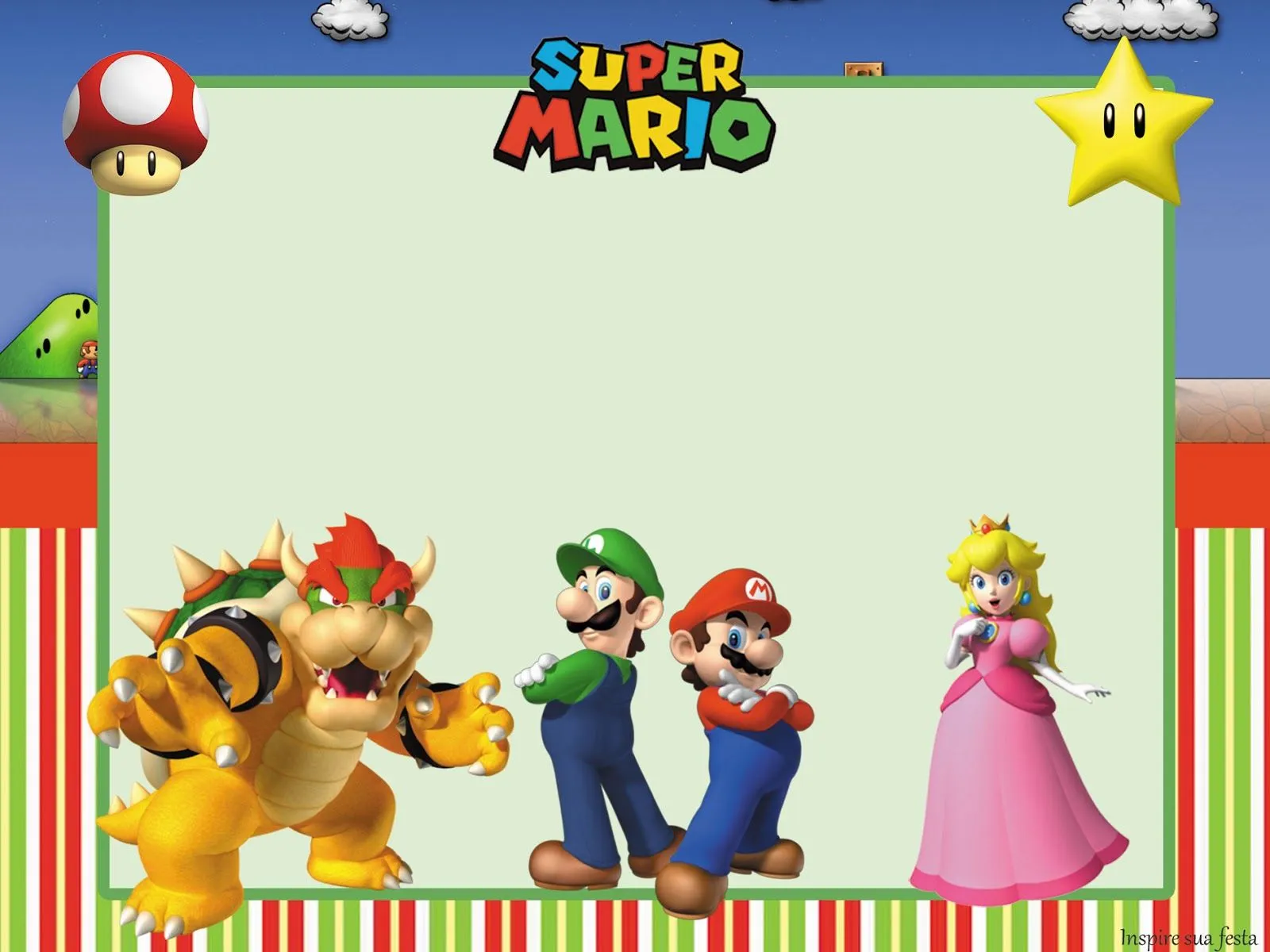 Fiesta de Super Mario Bros: Invitaciones para Imprimir Gratis ...