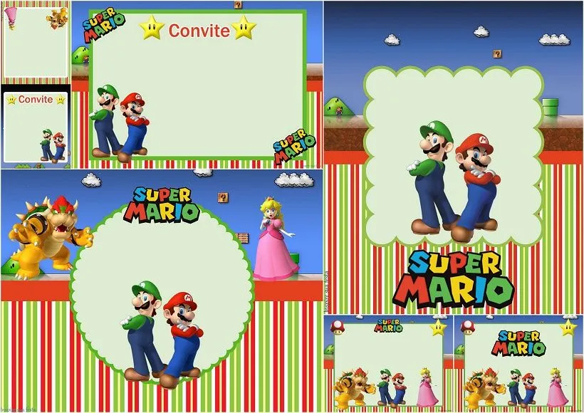 Fiesta de Super Mario Bros: Invitaciones para Imprimir Gratis ...
