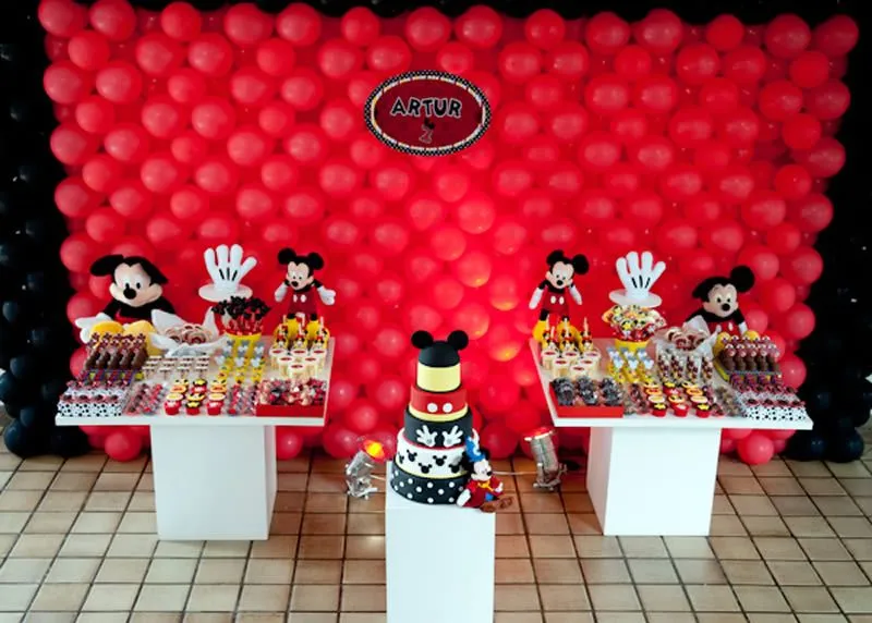 Fiesta Temática de Mickey Mouse - Cumpleaños | Arcos con Globos ...