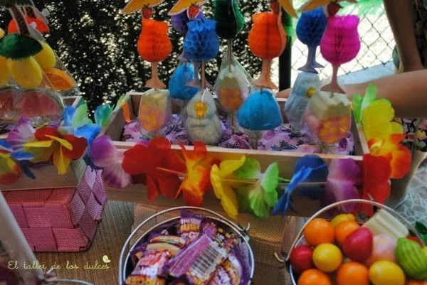 fiestas y cumpleaños ideas decoración tropical verano hawaiana ...