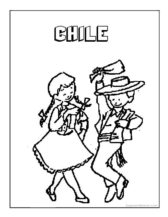 Fiestas patrias de Chile, dibujos colorear | conozcamos chile