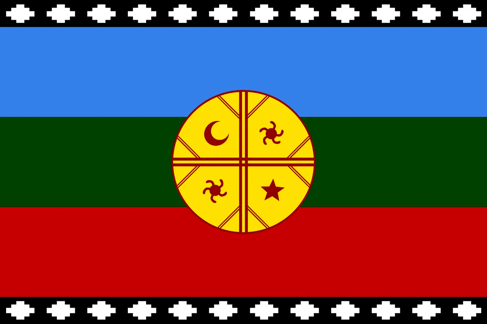 Fiestoforo: Monitos y mapudungun!: Wenufoye - Bandera Mapuche