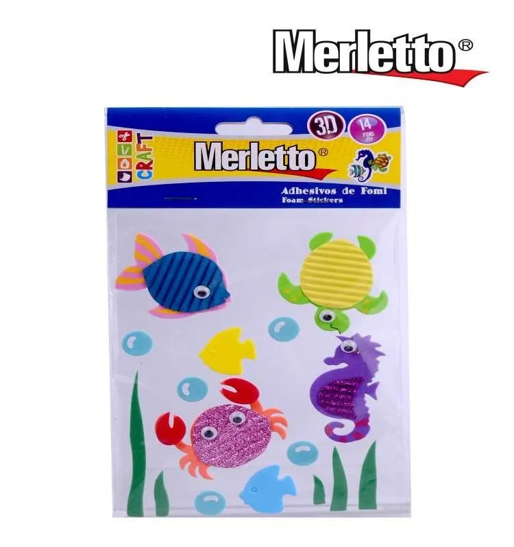 Figura de fomi adhesivo animales acuaticos Merletto | Representaciones  Hernandez