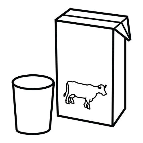 Dibujo para colorear de un vaso de leche - Imagui