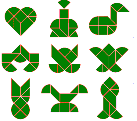 Figuras para armar con el tangram chino - Imagui
