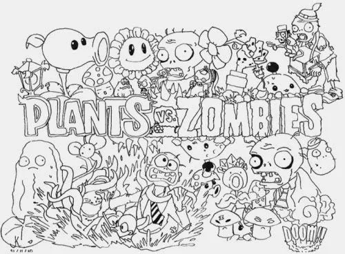 Paginas de plantas vs zombies para colorear - Imagui