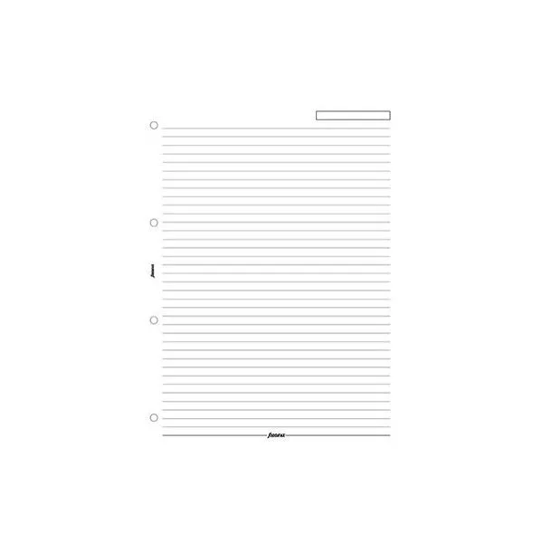 Filofax hojas A4 de las notas de líneas blancas -