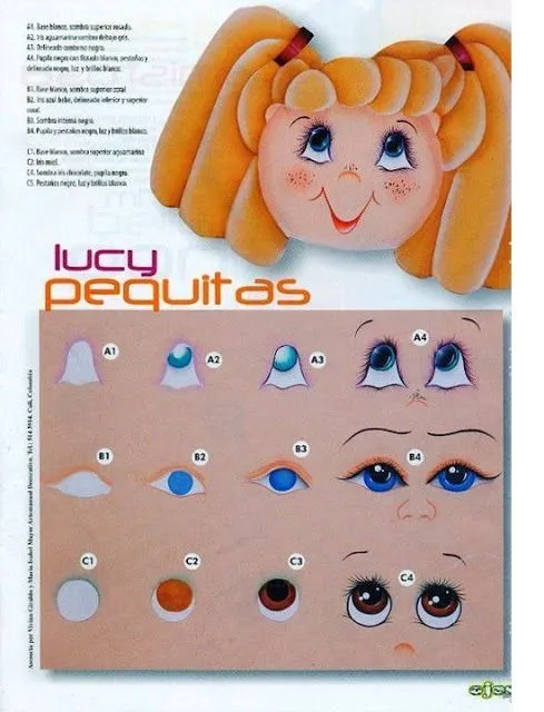 Dibujos y Plantillas para imprimir: pintado ojos de muñecas ...