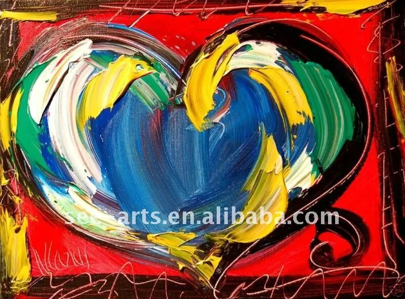 Fina galería de arte de la lona del corazón amor pintura al óleo ...