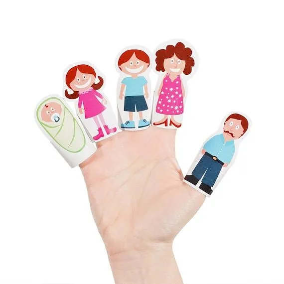 Finger Family Paper Finger Puppets PRINTABLE PDF Toy by pukaca