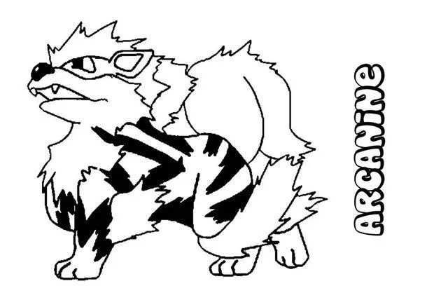 FIRE POKEMON coloring pages - Arcanine