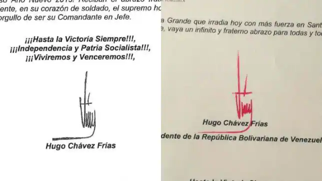 La firma de Chavez debería tener características de una persona ...