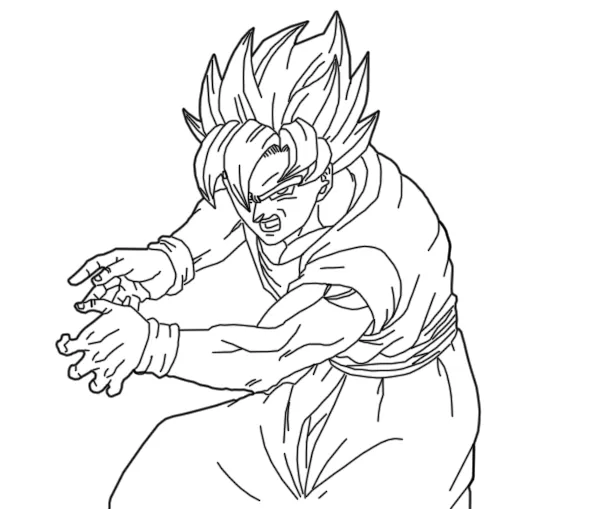 First Line Art: Goku SSJ by Narutobigit on DeviantArt