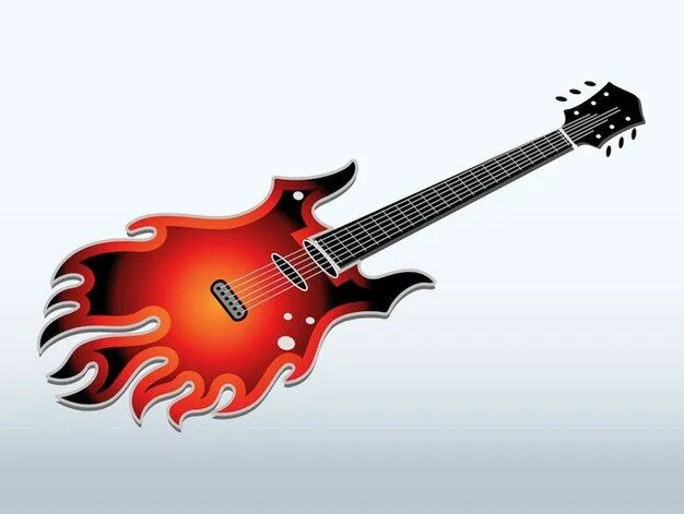 Flaming vector gradiente guitarra eléctrica | Descargar Vectores ...