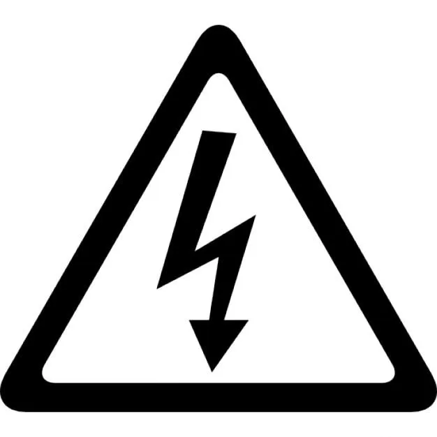 Flecha señal perno del riesgo de choque eléctrico en forma ...