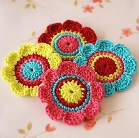 Como hacer flores crochet - Imagui
