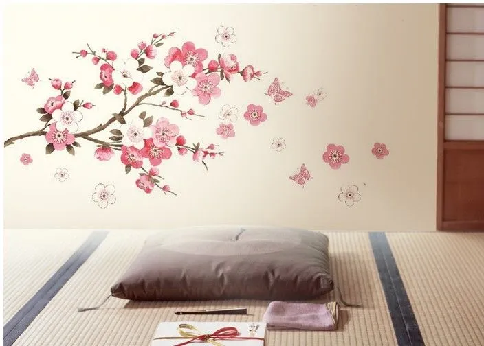 Flor flor de cerezo dormitorio sala de arte del vinilo decoración ...