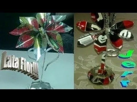 como hacer una flor con una lata de refresco - YouTube