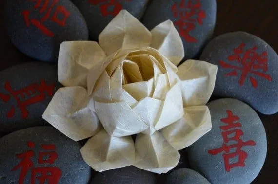 Flor de loto de Origami instrucciones PDF por bingshan en Etsy
