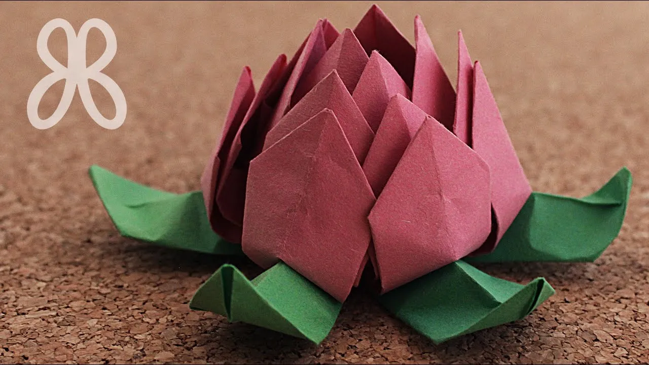 Flor de loto papel origami - YouTube