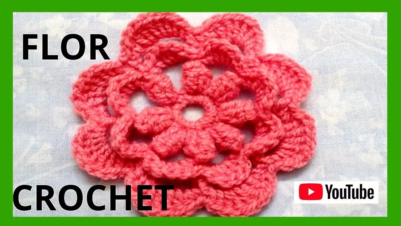 Flor N° 15 en tejido crochet tutorial paso a paso. - YouTube