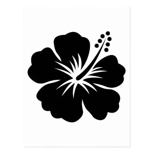 Flor negra de la hawaiana postal | Zazzle