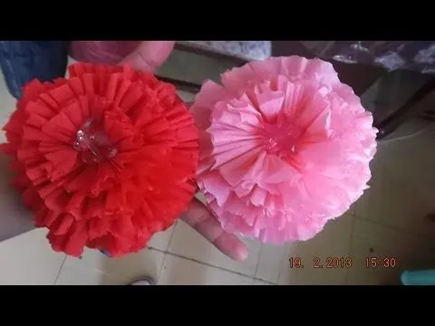 flor de papel crepe - YouTube