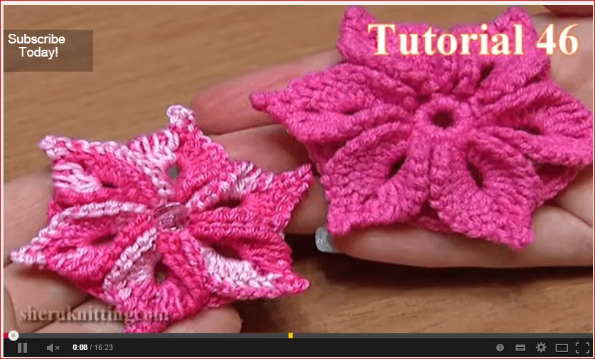20 patrones de flores crochet y dos agujas ~ Patrones para Crochet