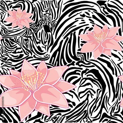  ... floral pattern with zebra print © Marija Marjanovic #30383418