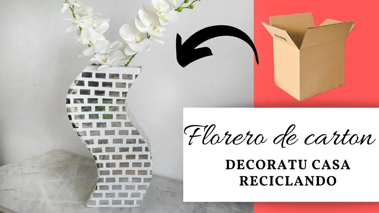 Como hacer un florero de carton - how to make flower vase with cardboard -  YouTube