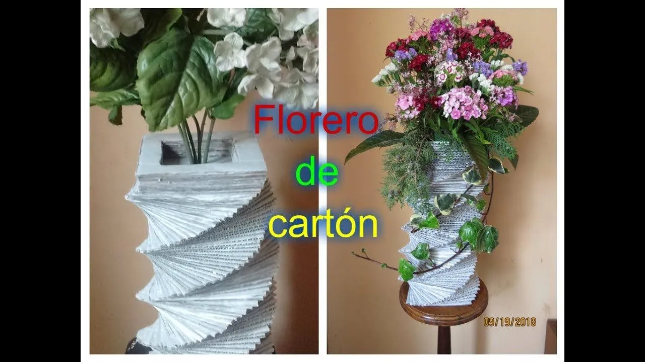 FLORERO DE CARTON - YouTube