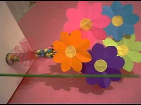 florero con estrellitas y flores de papel - YouTube