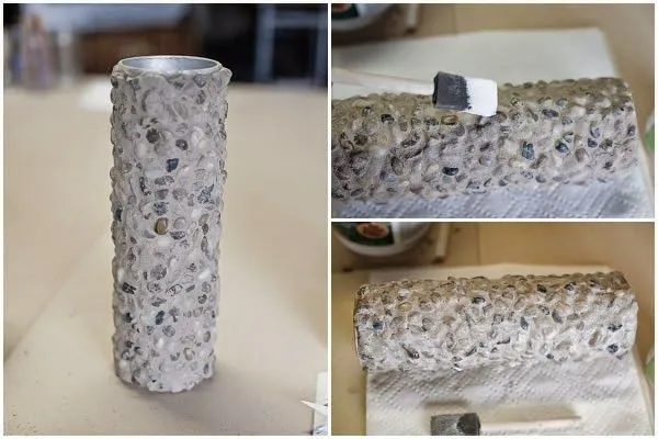 Cómo hacer un florero con piedras reciclando un tubo de cartón ...