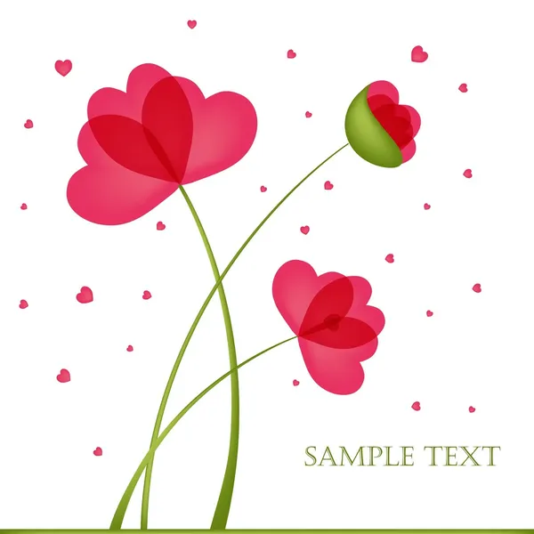 Flores de amapola. diseño para la tarjeta de felicitación — Foto ...