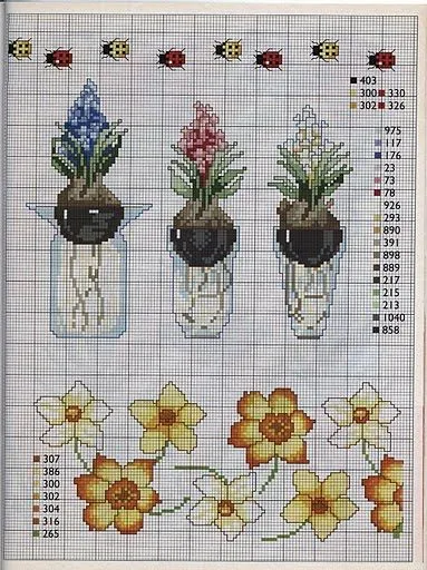 Flores amarillas esquemas punto de cruz | Tu Punto de Cruz Flores amarillas esquemas punto de cruz | Tu Punto de Cruz