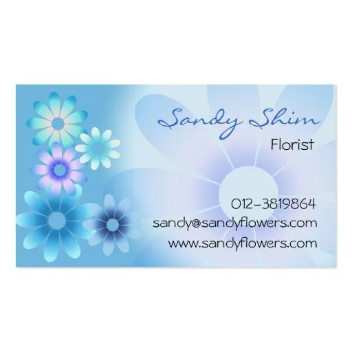 Flores azules bonitas en fondo azul tarjetas de visita | Zazzle