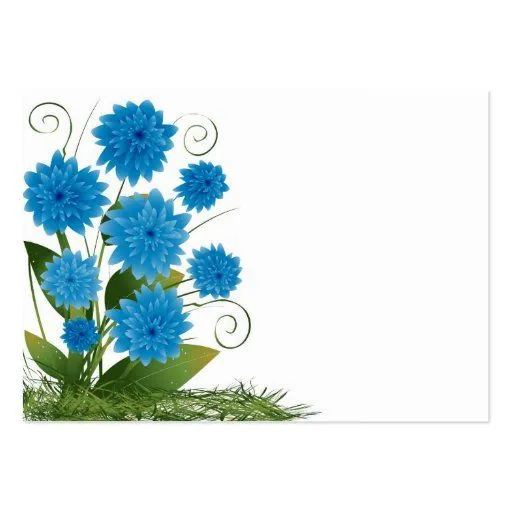 Flores azules en un fondo blanco tarjetas de visita grandes | Zazzle