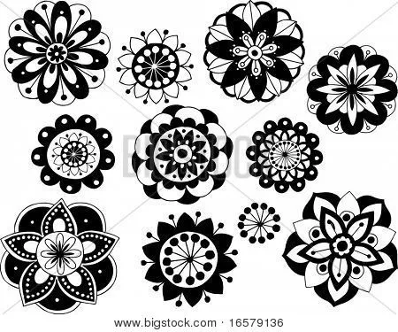 Flores vectores blanco y negro - Imagui