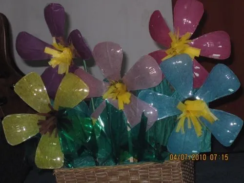 Flores con botellas de refresco - Imagui