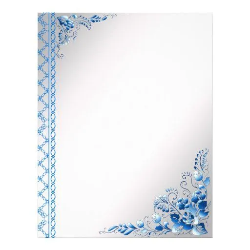 Flores del color de los azules marinos del fondo folleto 8.5" x 11 ...