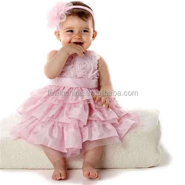 Flores de color rosa de la muchacha dressflower vestidos para niña ...