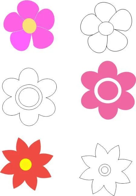 Flores de colores para imprimir y recortar - Imagui