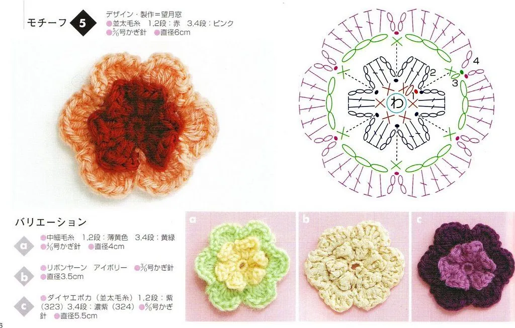 flores de crochet japonesas | Aprender manualidades es facilisimo.