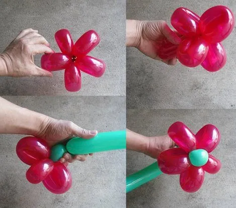 Como hacer con globos flores - Imagui
