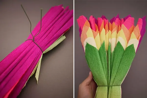 Flores decorativas con papel crepé - Guía de MANUALIDADES