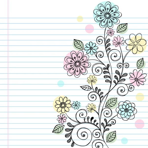 flores y enredaderas incompletos doodle vector — Vector stock ...